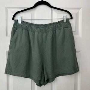 Universal Thread Linen Shorts Green Size Large